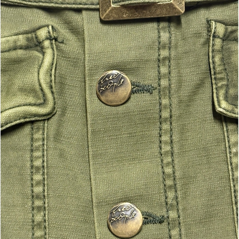 NWT Free People Skirt Utility Army Green Belted Distressed Frayed Cargo Womens 8 - Picture 9 of 10